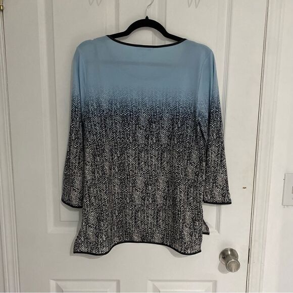 Calvin Klein Ombre Printed Polyester Spandex Longsleeve Shirt Women Size Medium - Picture 4 of 6